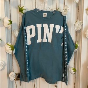 PINK Campus Pocket Long Sleeved Crew Shirt